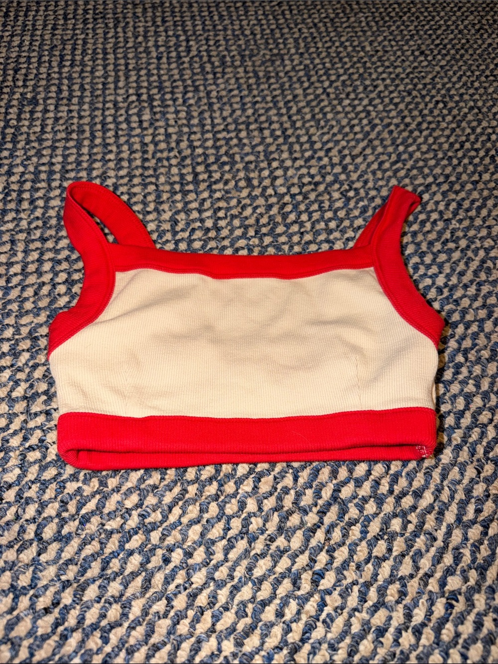 Cotton On Ribbed Crop Tank with Red Trim
